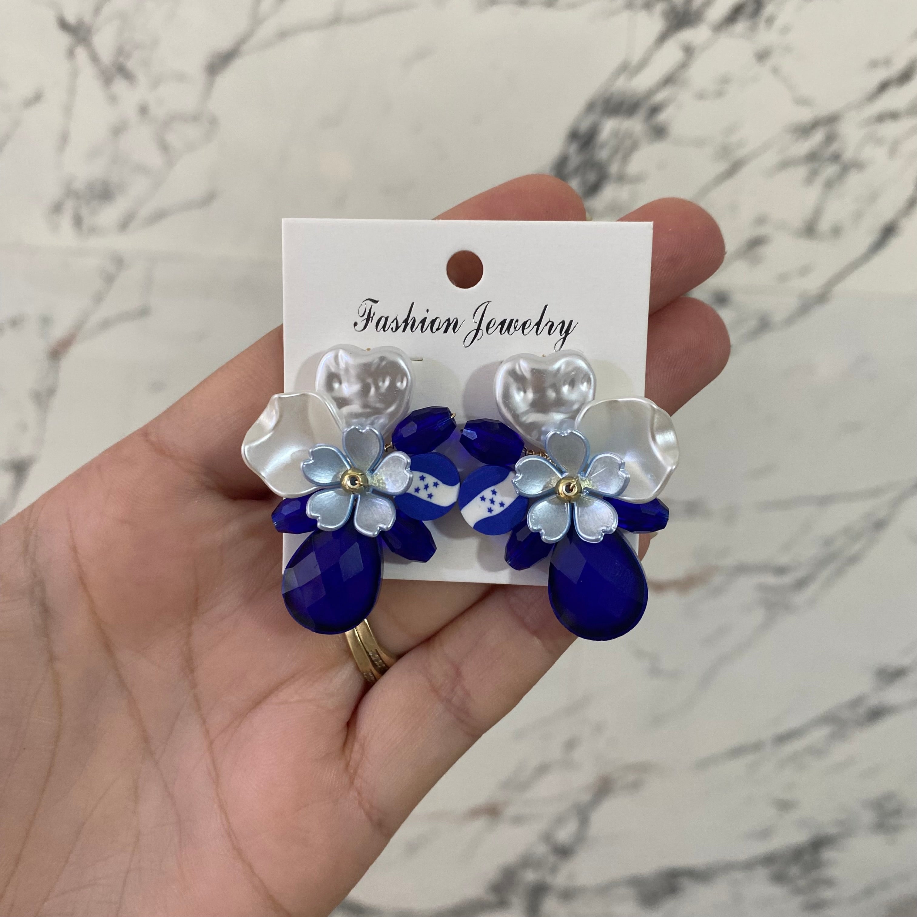 Aretes con bandera de Honduras