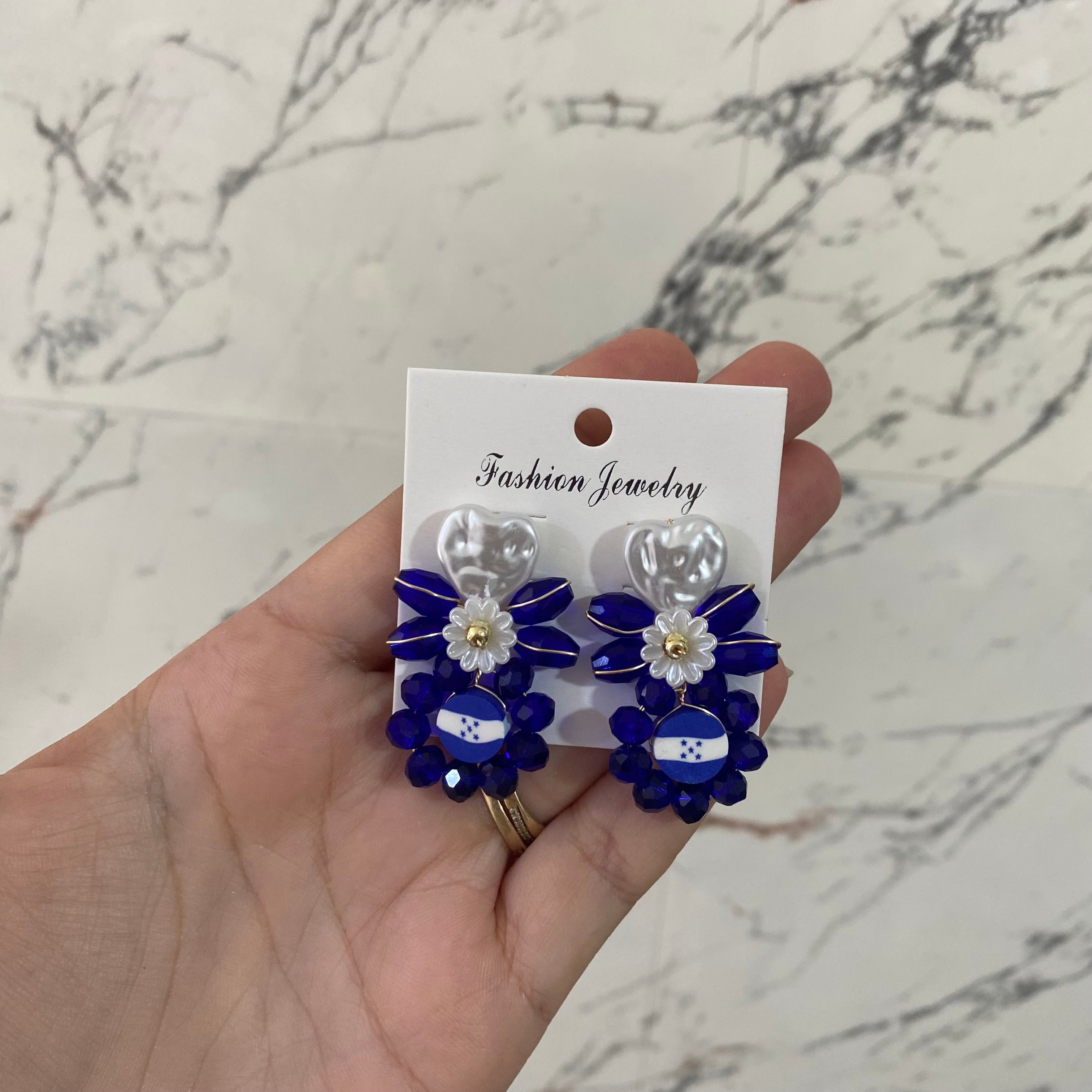 Aretes con bandera de Honduras
