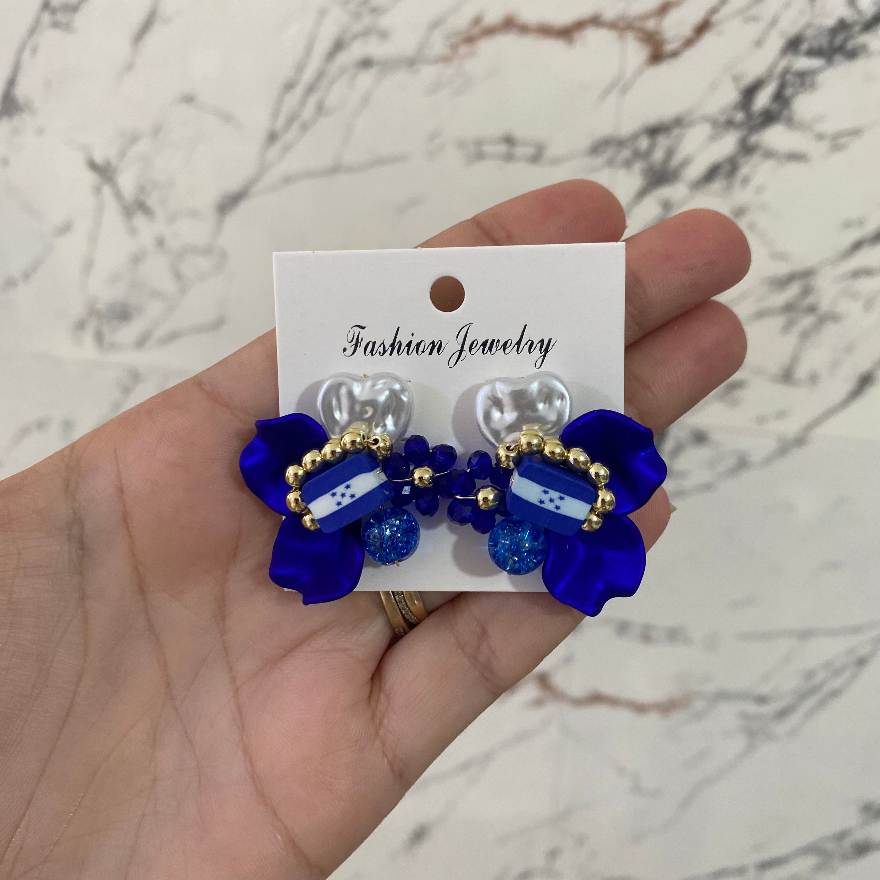 Aretes con bandera de Honduras
