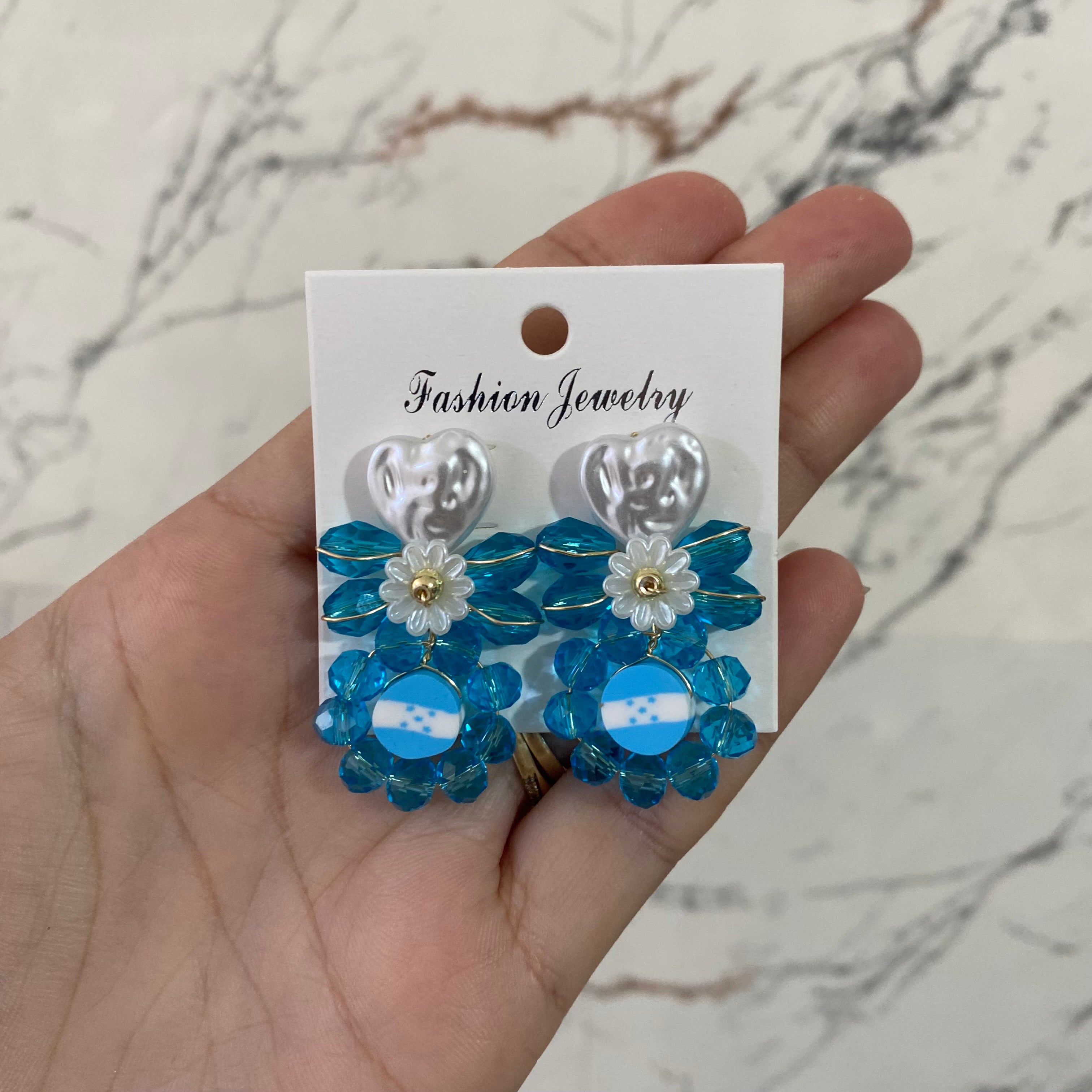 Aretes con la bandera de Honduras