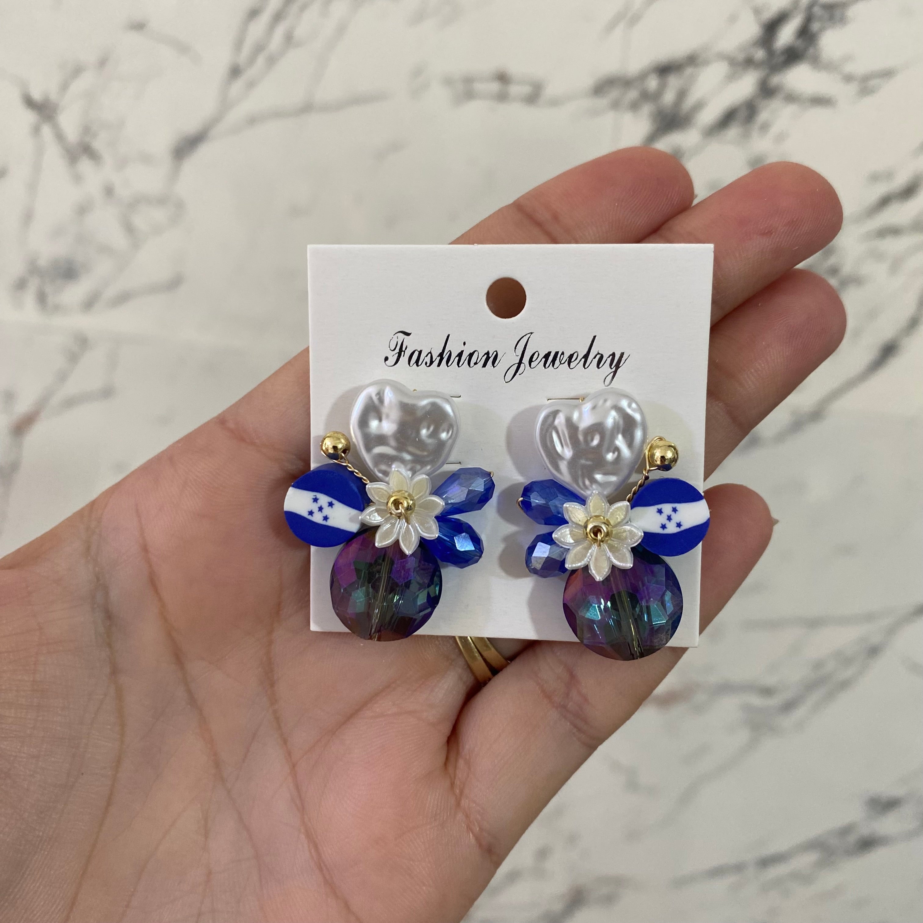 Aretes con bandera de Honduras