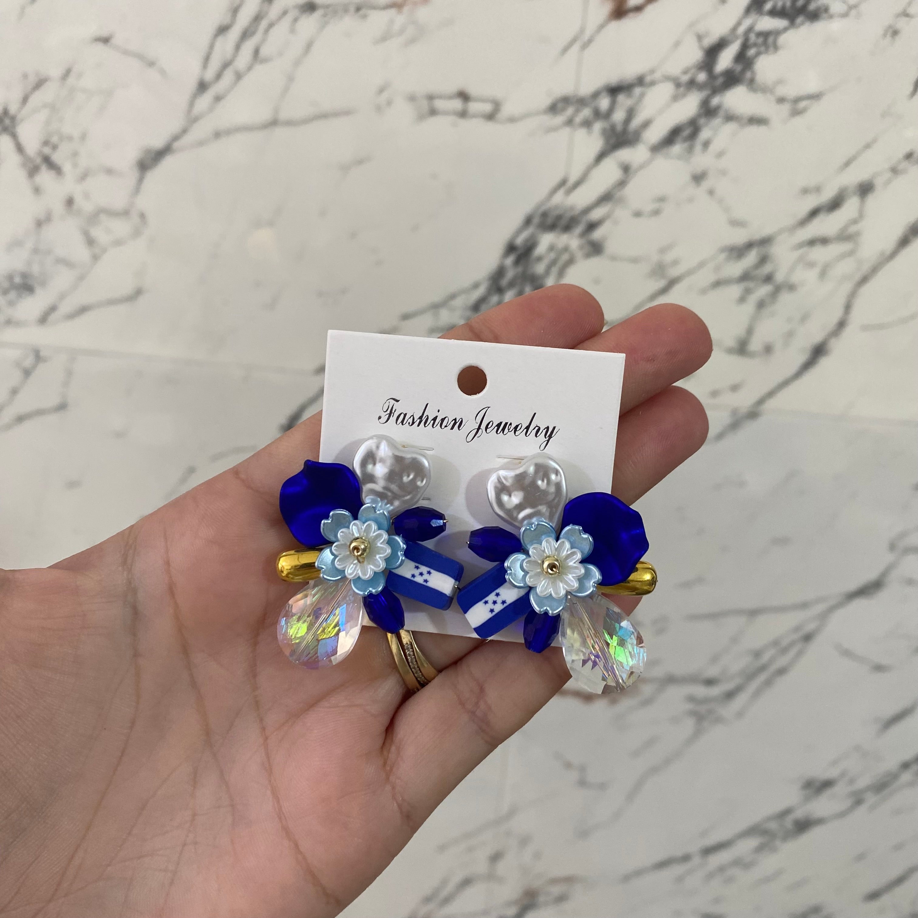 Aretes con bandera de Honduras