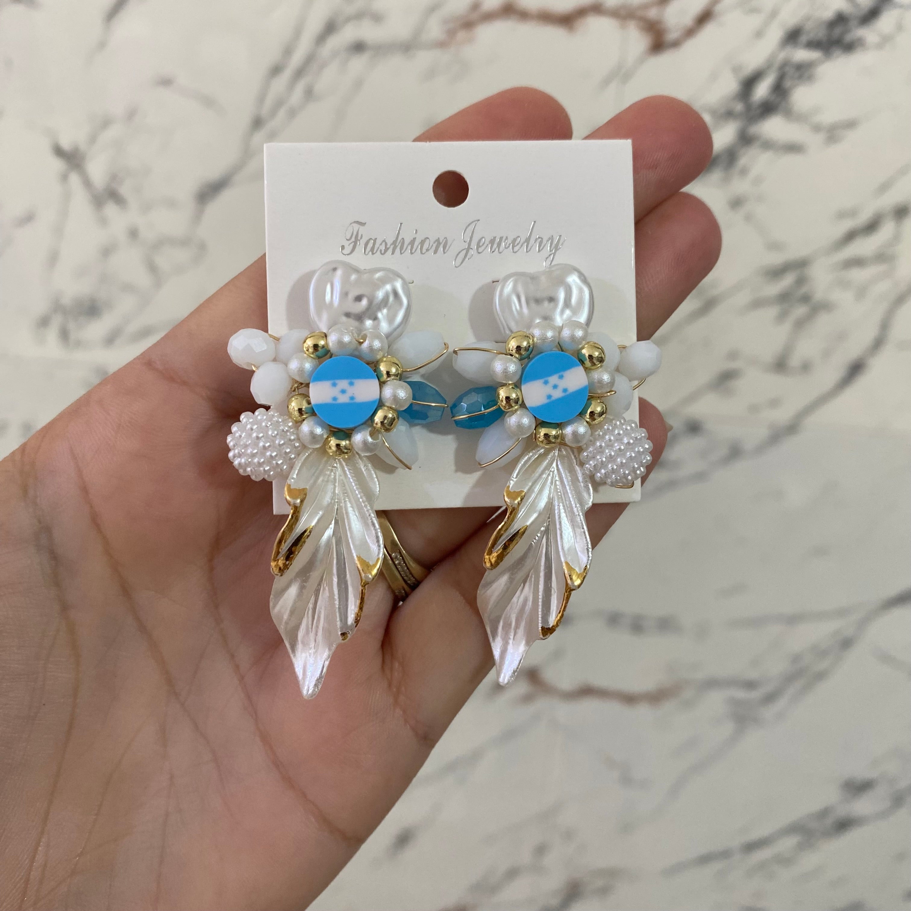 Aretes con la bandera de Honduras
